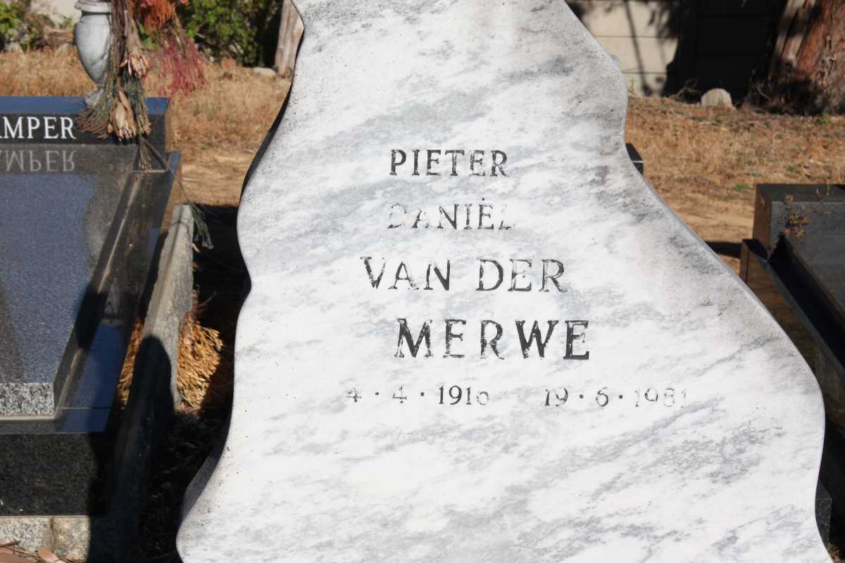 MERWE Pieter Daniel, van der 1916-1981