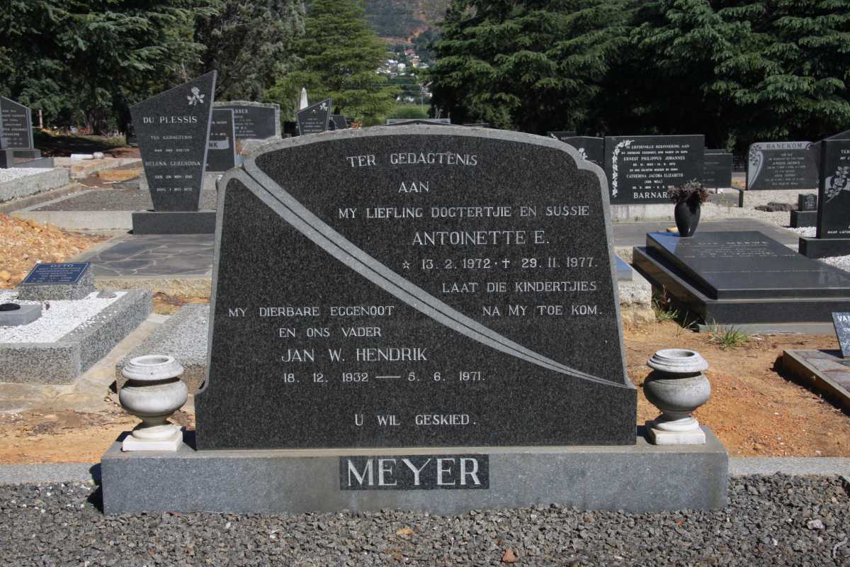 MEYER Jan W. Hendrik 1932-1971 :: VAN DER MERWE Antoinette E. 1972-1977