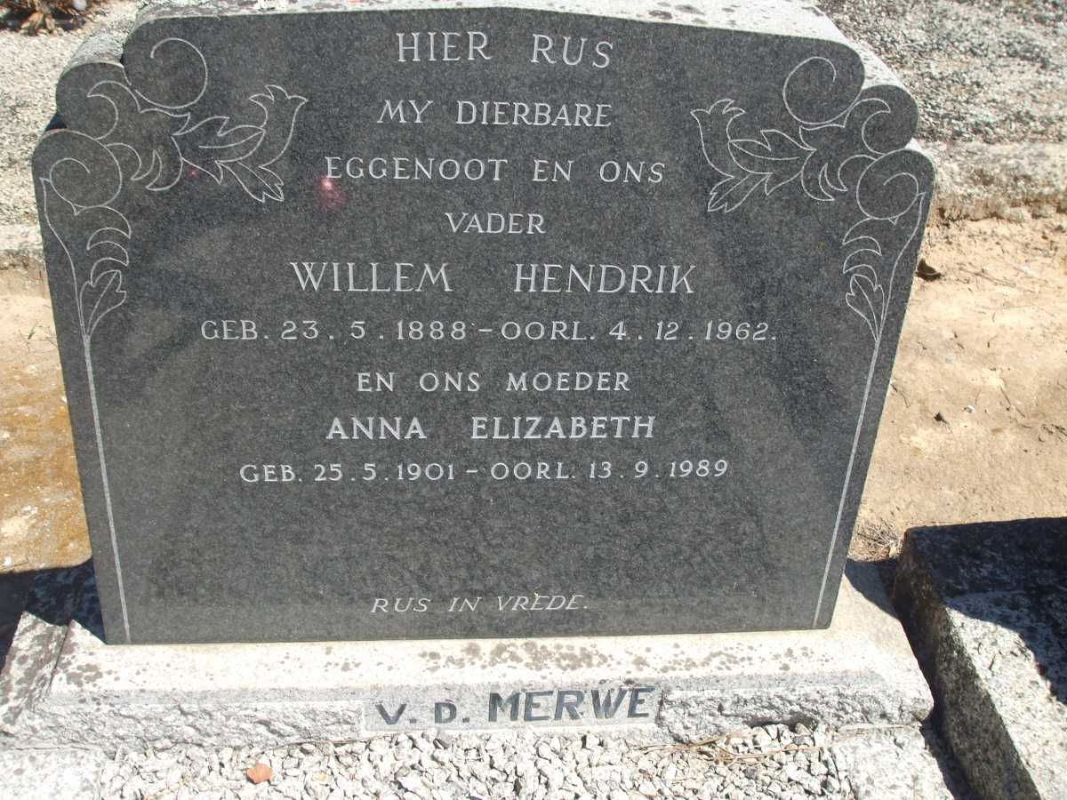 MERWE Willem Hendrik, V.D. 1888-1962 & Anna Elizabeth 1901-1989