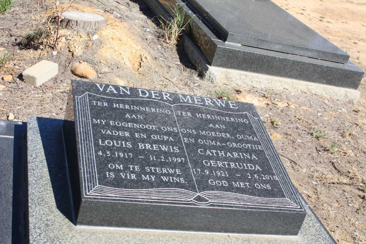 MERWE Louis Brewis, van der 1917-1997 & Catharina Gertruida 1921-2010