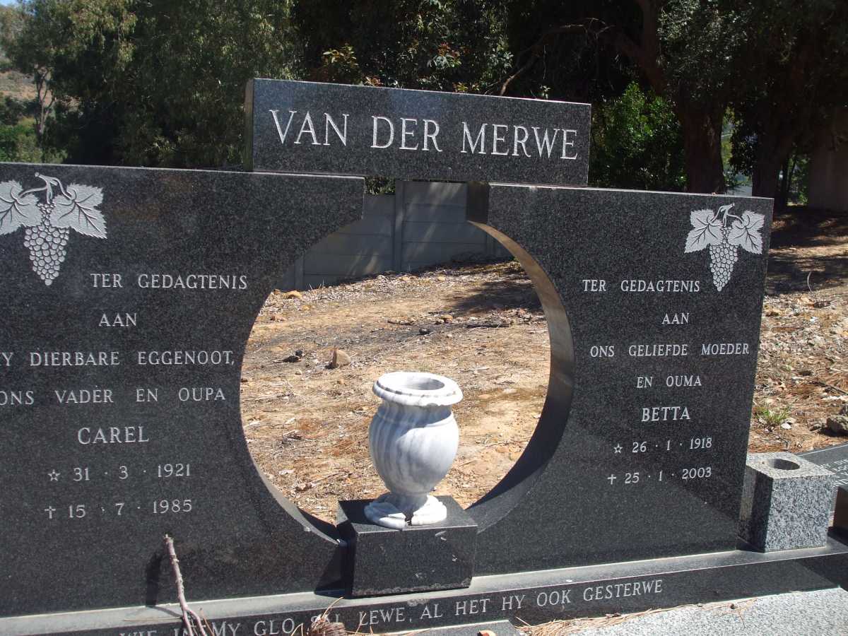 MERWE Carel, van der 1921-1985 & Betta 1918-2003