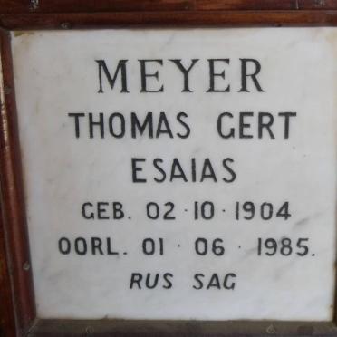 MEYER Thomas Gert Esaias 1904-1985