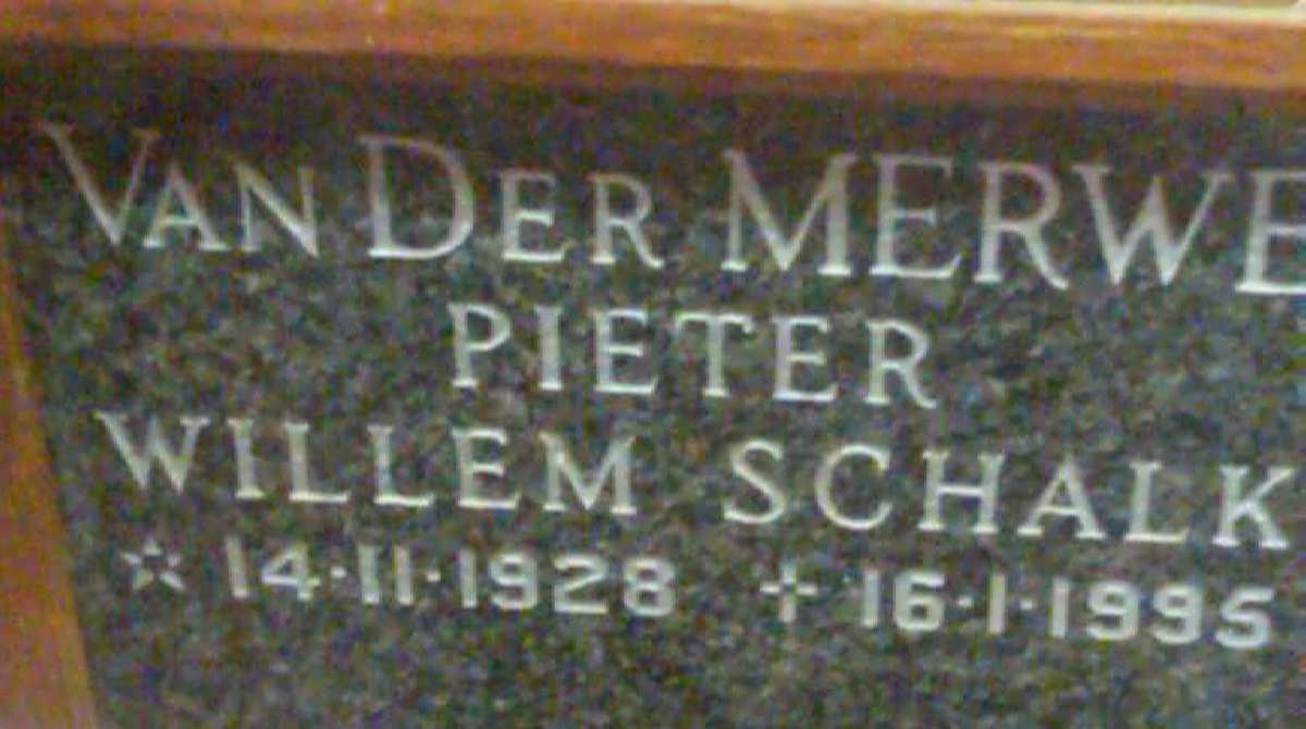 MERWE Pieter Willem Schalk, van der 1928-1995