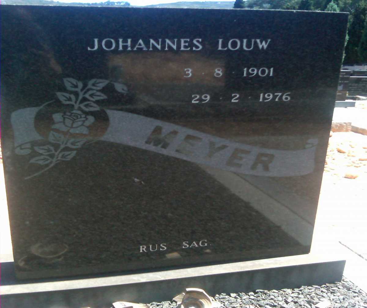 MEYER Johannes Louw 1901-1976