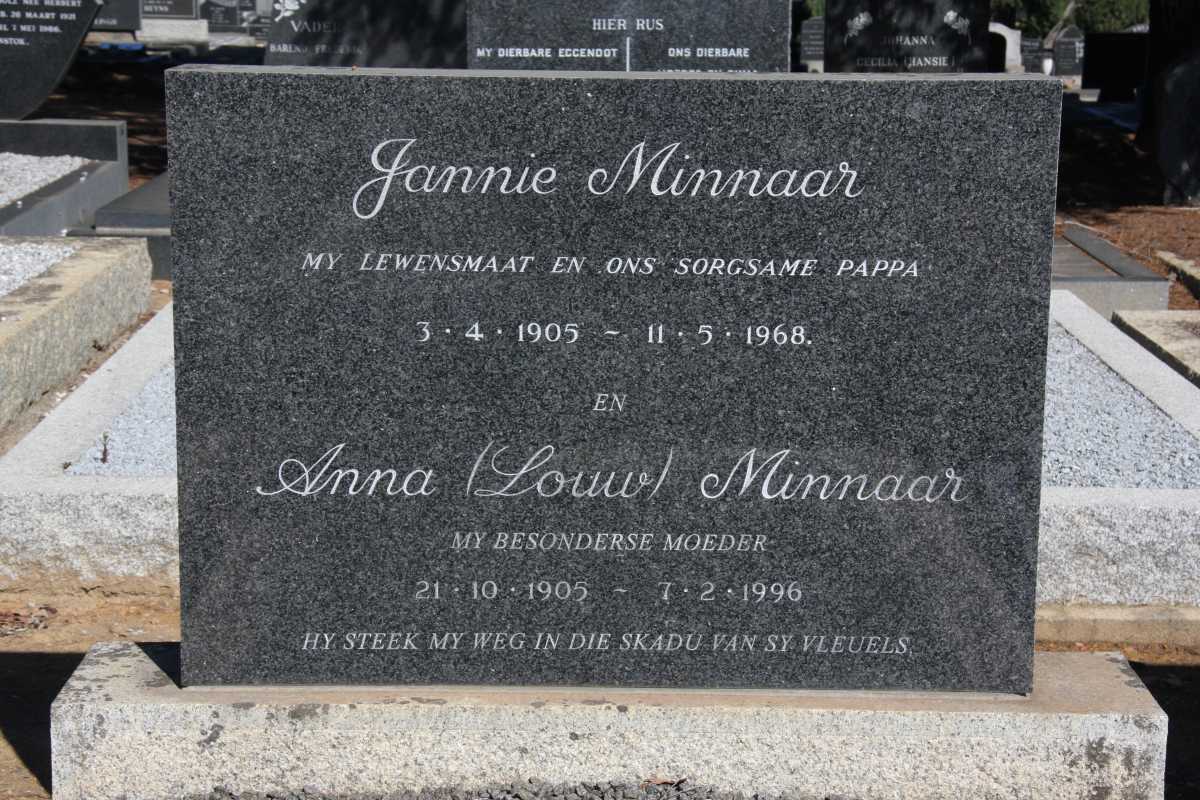 MINNAAR Jannie 1905-1968 & Anna LOUW 1905-1996