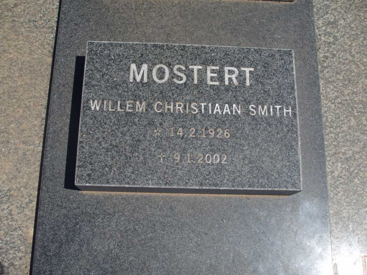 MOSTERT Willem Christiaan Smith 1926-2002