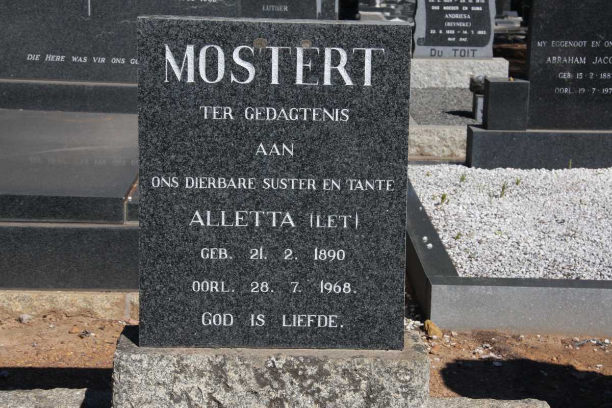 MOSTERT Alletta 1890-1968