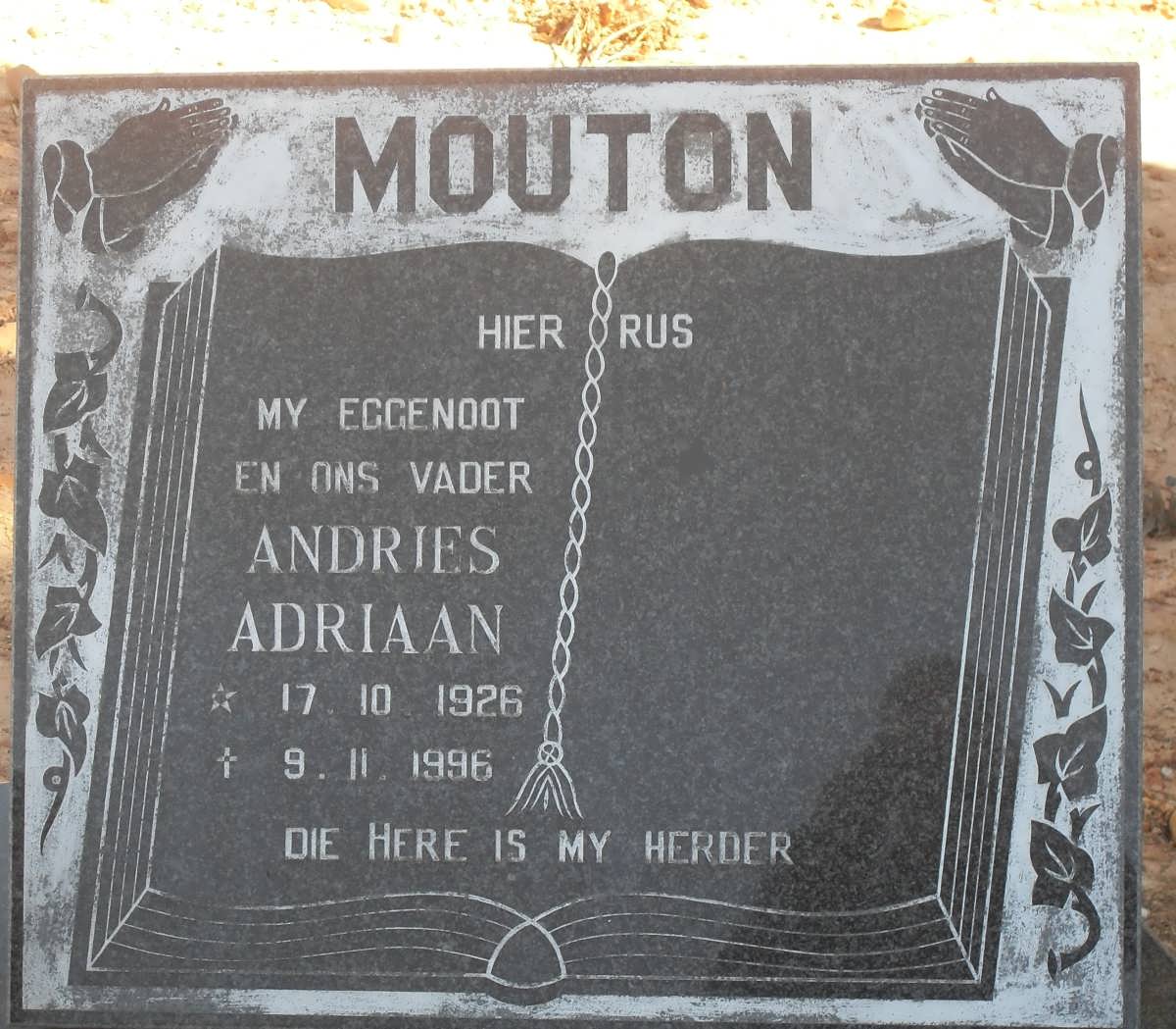 MOUTON Andries Adriaan 1926-1996