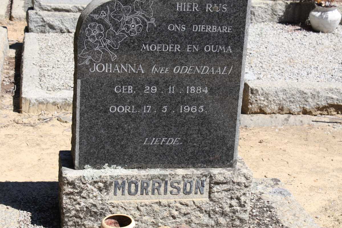 MORRISON Johanna nee ODENDAAL 1884-1965