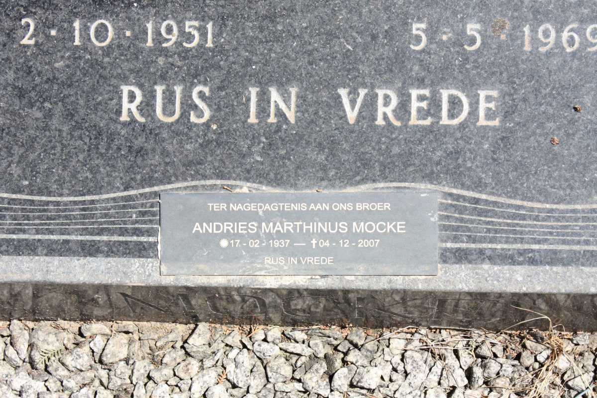 MOCKE Andries Marthinus 1937-2007
