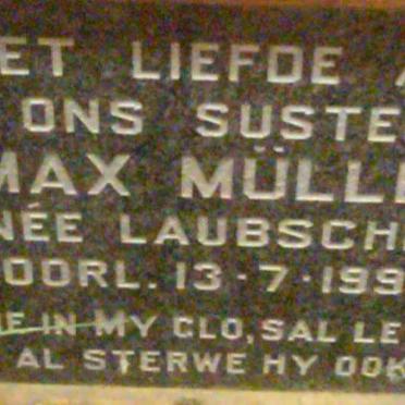 MULLER Max nee LAUBSCHER -1995