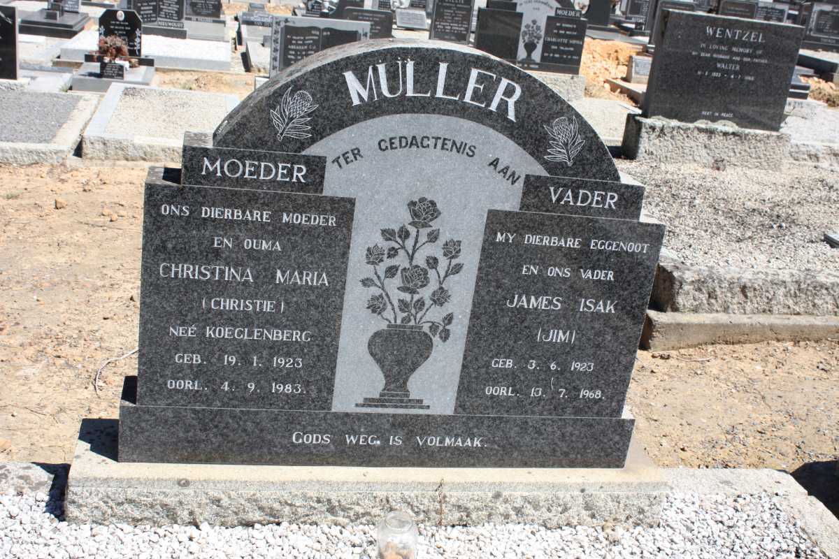 MULLER James Isak 1923-1968 & Christina Maria KOEGLENBERG 1923-1983