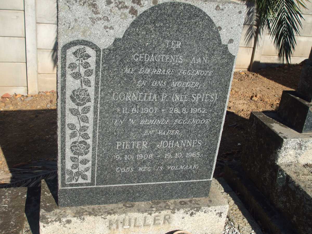 MULLER Pieter Johannes 1908-1965 & Cornelia P. SPIES 1907-1962