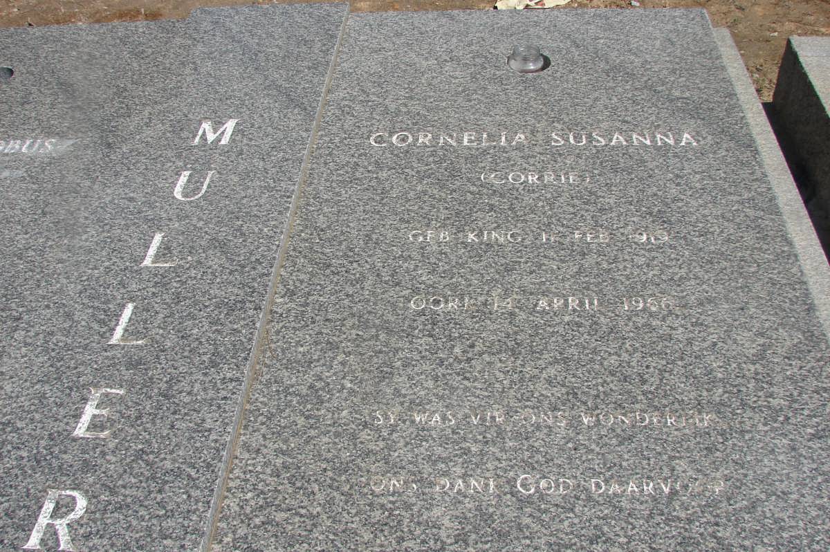 MULLER Cornelia Susanna nee KING 1919-19??