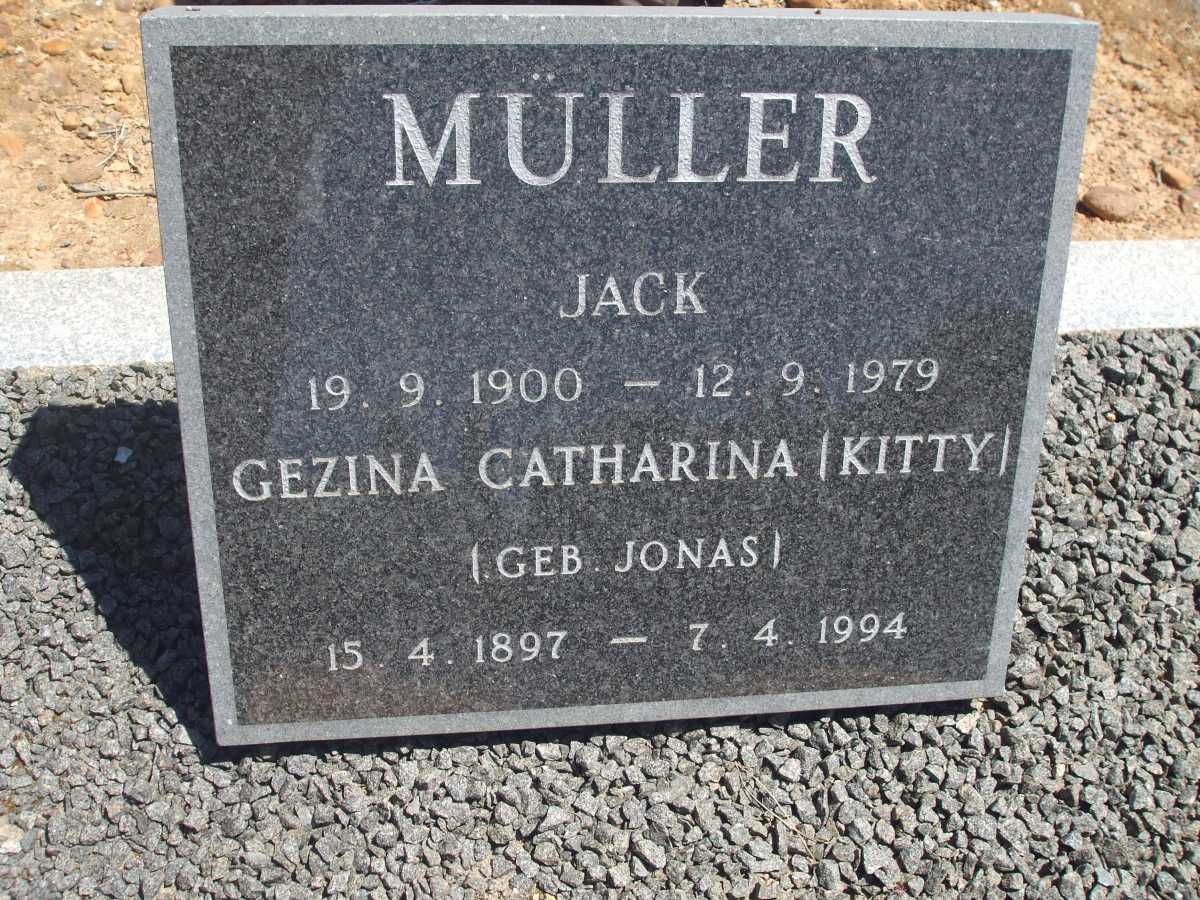 MULLER Jack 1900-1979 & Gezina Catharina JONAS  1897-1994