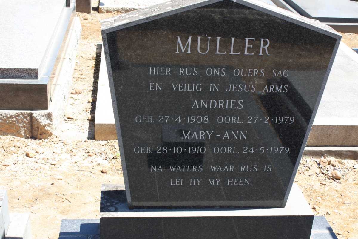 MULLER Andries 1908-1979 & Mary-Ann 1910-1979