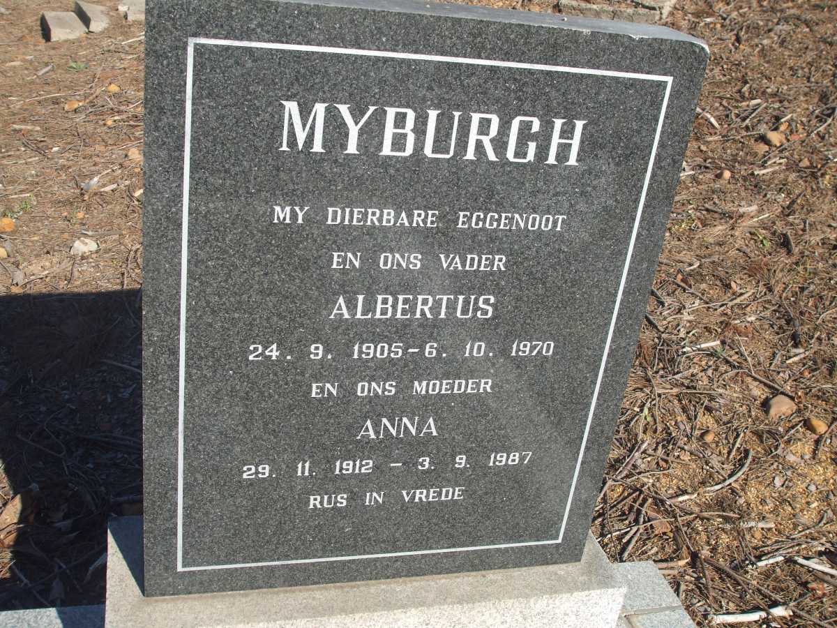 MYBURGH Albertus 1905-1970 & Anna 1912-1987