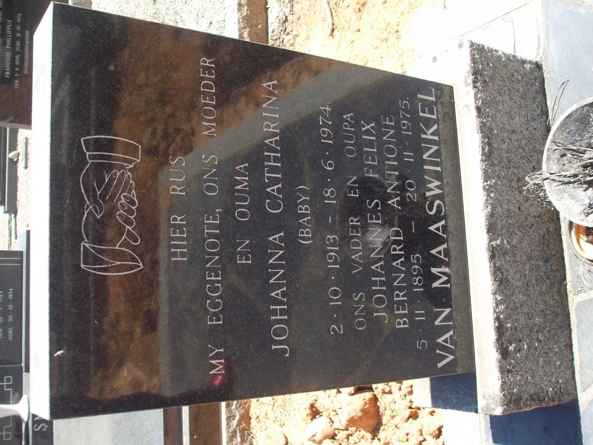 MAASWINKEL Johannes Felix Bernard Antione, van 1895-1975 & Johanna Catharina 1913-1974