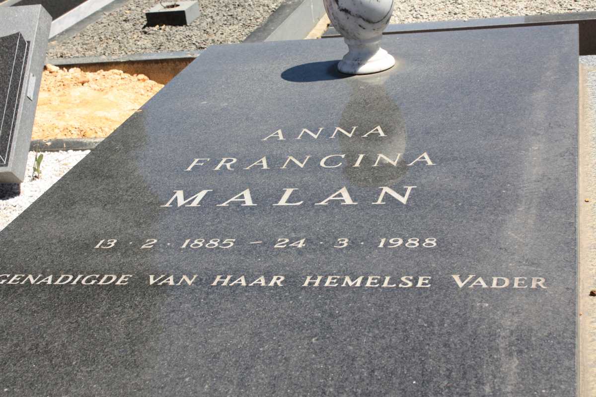 MALAN Anna Francina 1885-1988