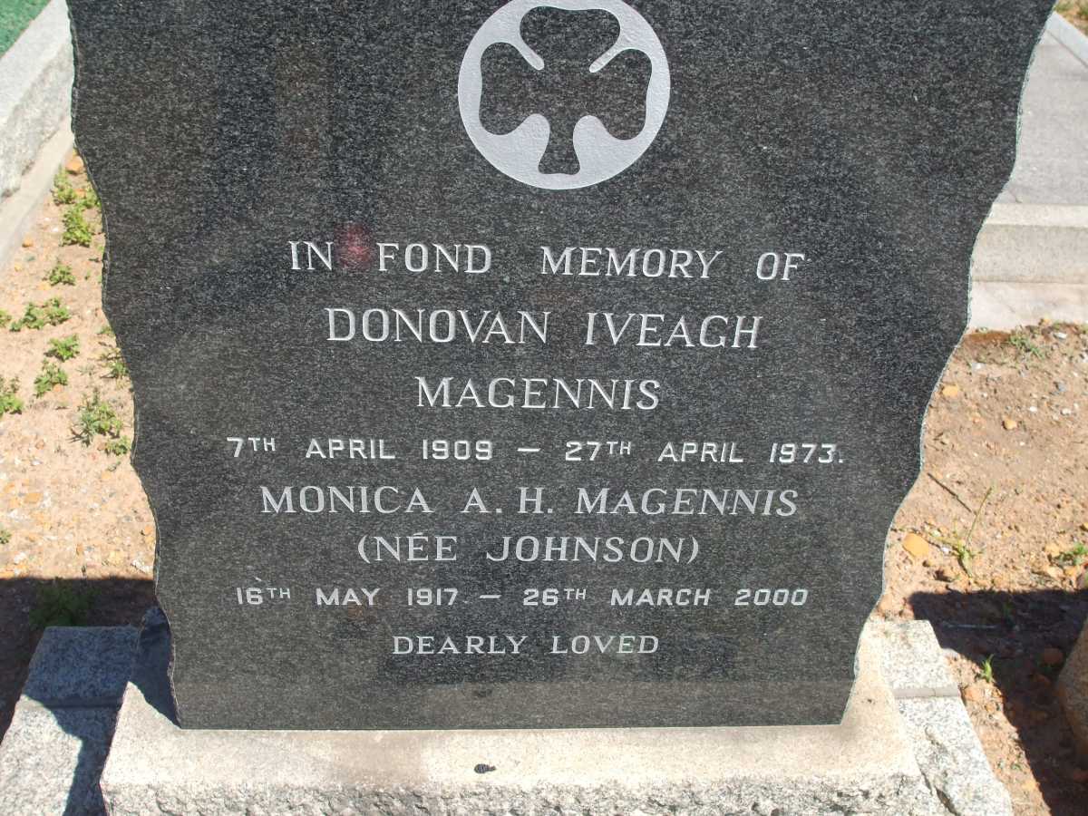MAGENNIS Donovan Iveach 1909-1973 & Monica A.H. JOHNSON 1917-2000