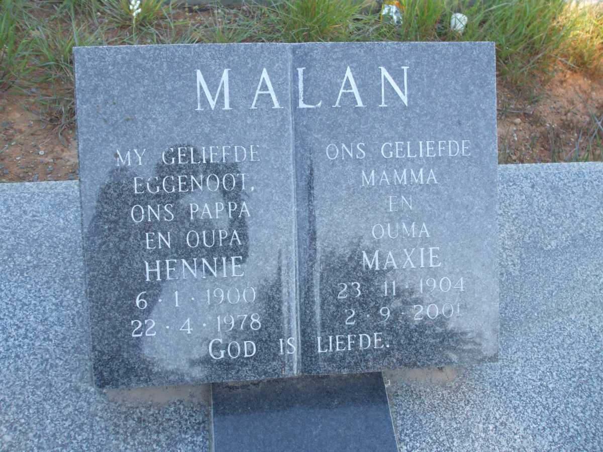MALAN Hennie 1900-1978 & Maxie 1904-2001
