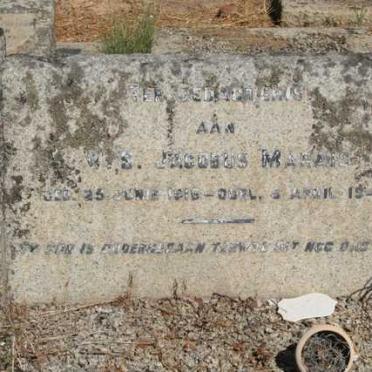 MARAIS W.S. Jacobus 1916-1940