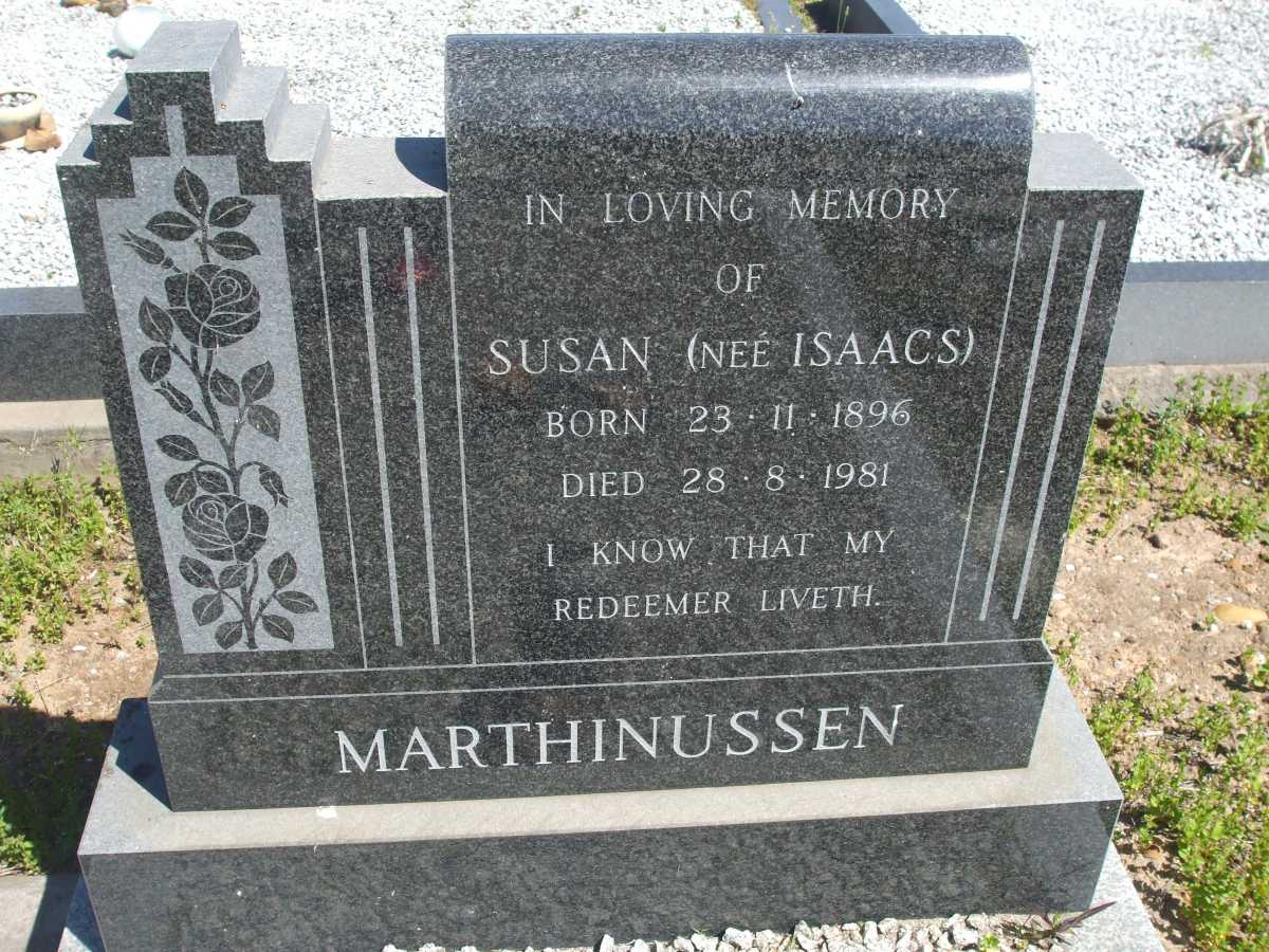 MARTHINUSSEN Susan nee ISAACS 1896-1981
