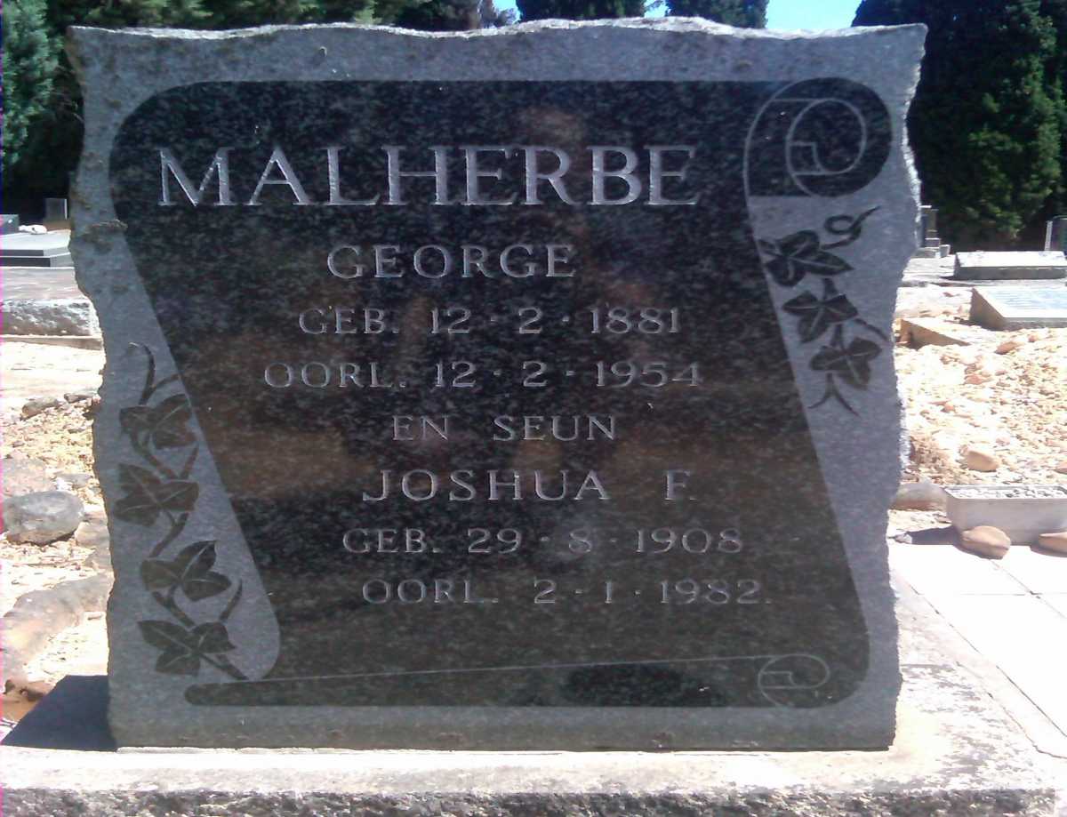 MALHERBE George 1881-1954 :: MALHERBE Joshua F. 1908-1982