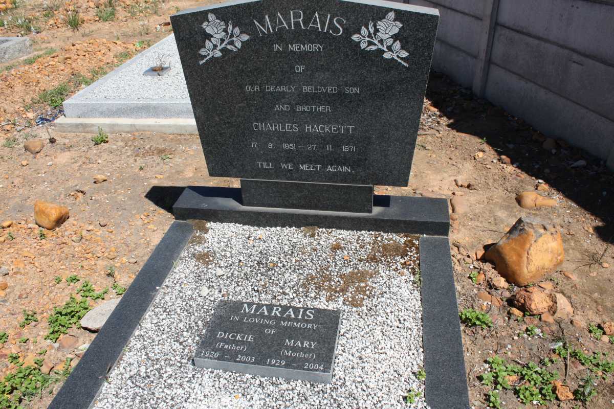 MARAIS Dickie 1920-2003 & Mary 1929-2004 :: MARAIS Charles Hackett 1951-1971