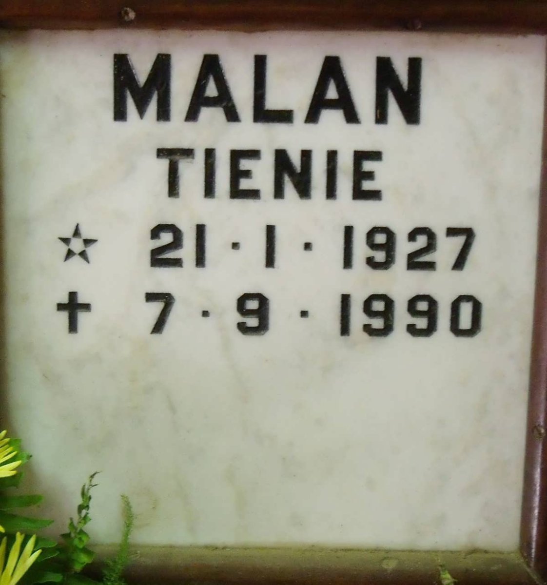MALAN Tienie 1927-1990