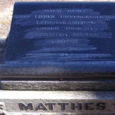 MATTHES Erich 1898-1955 & Maria 1892-1962 