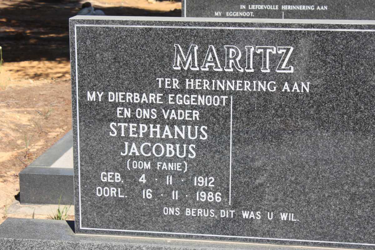 MARITZ Stephanus Jacobus 1912-1986