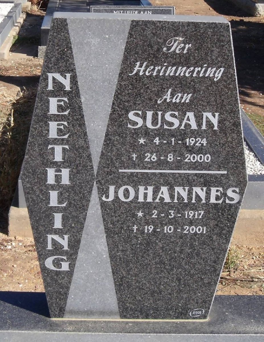 NEETHLING Johannes 1917-2001 &amp; Susan 1924-2000