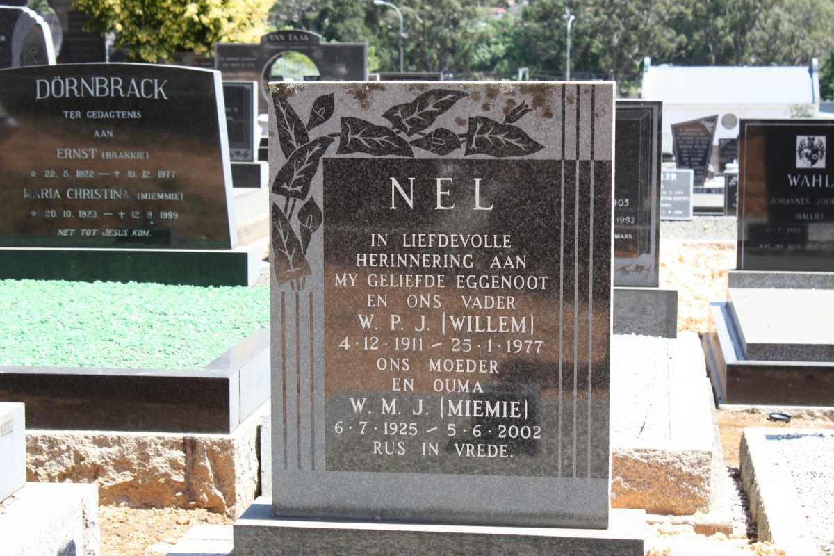 NEL W.P.J. 1911-1977 &amp; W.M.J. 1925-2002