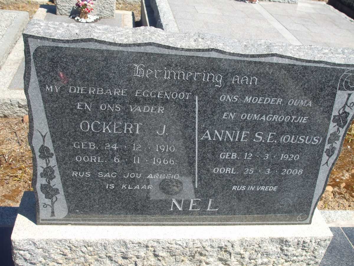 NEL Ockert J. 1910-1966 &amp; Annie S.E. 1920-2008