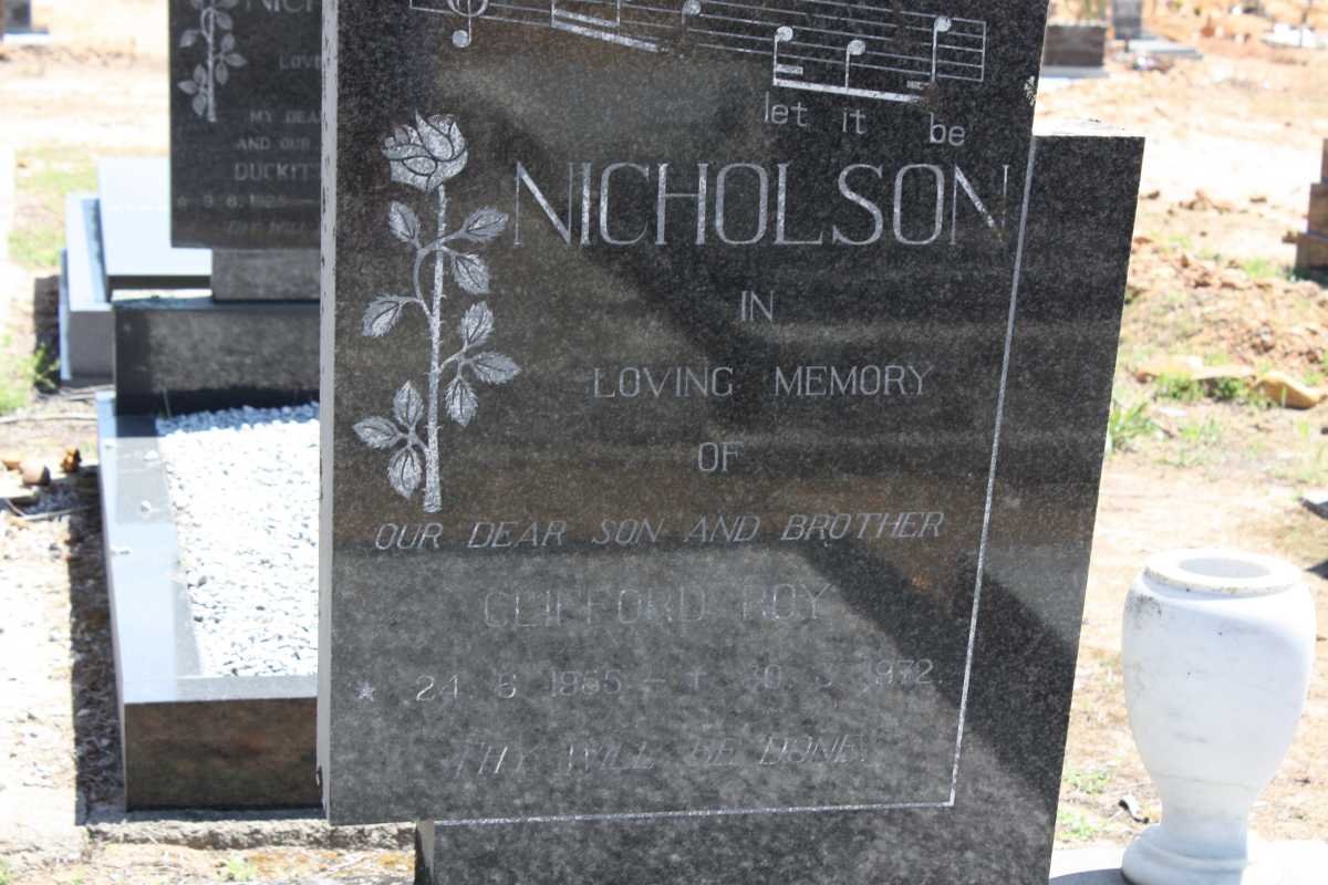 NICHOLSON Clifford Roy 1955-1972