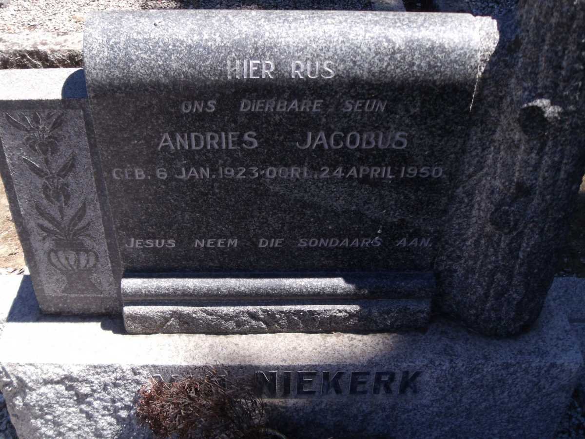 NIEKERK Andries Jacobus, van 1923-1950