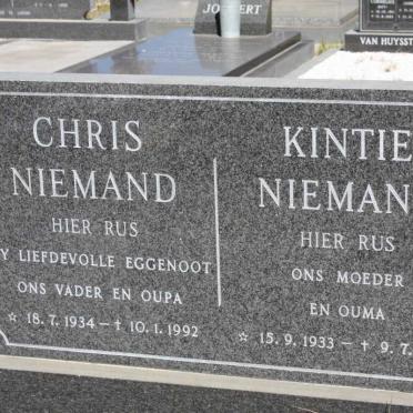 NIEMAND Chris 1934-1992 &amp; Kintie 1933-2005