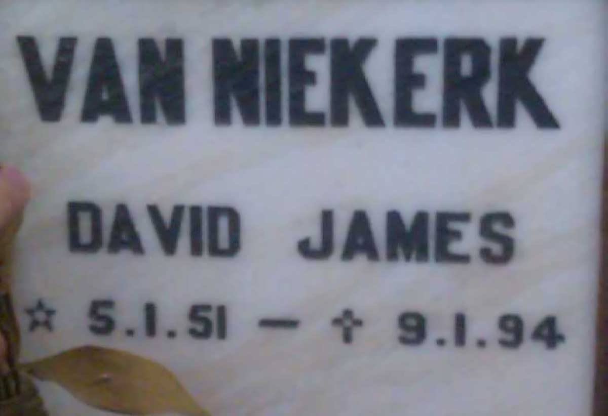 NIEKERK David James, van 1951-1994