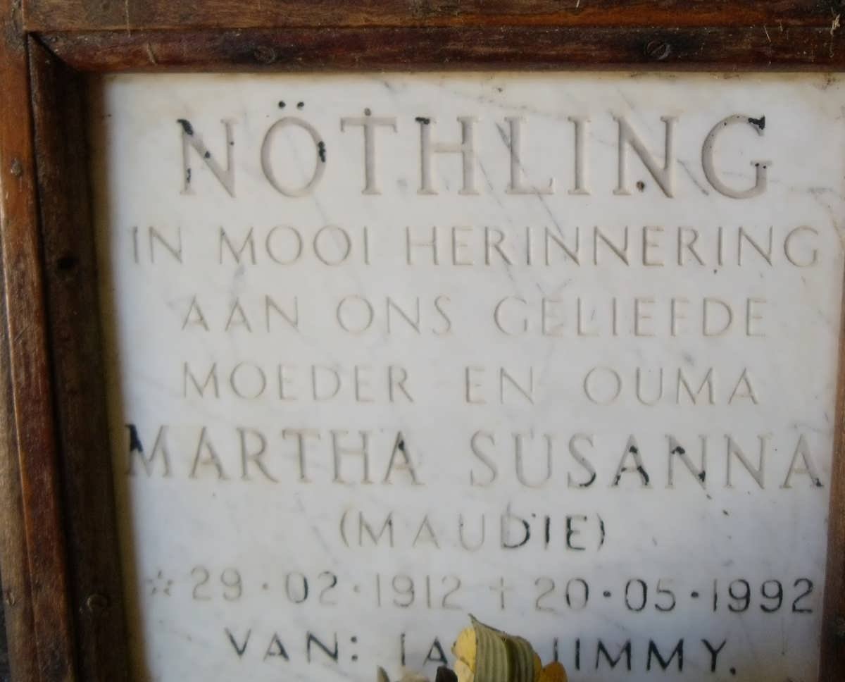 NÖTHLING Martha Susanna 1912-1992