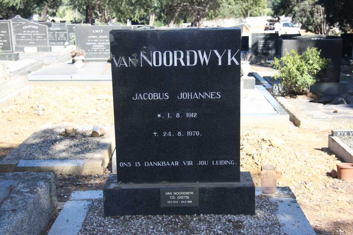 NOORDWYK Jacobus Johannes, van 1912-1970 &amp; T.D. 1914-1995