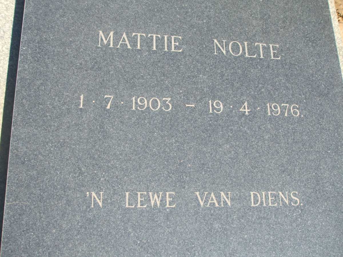 NOLTE Mattie 1903-1976