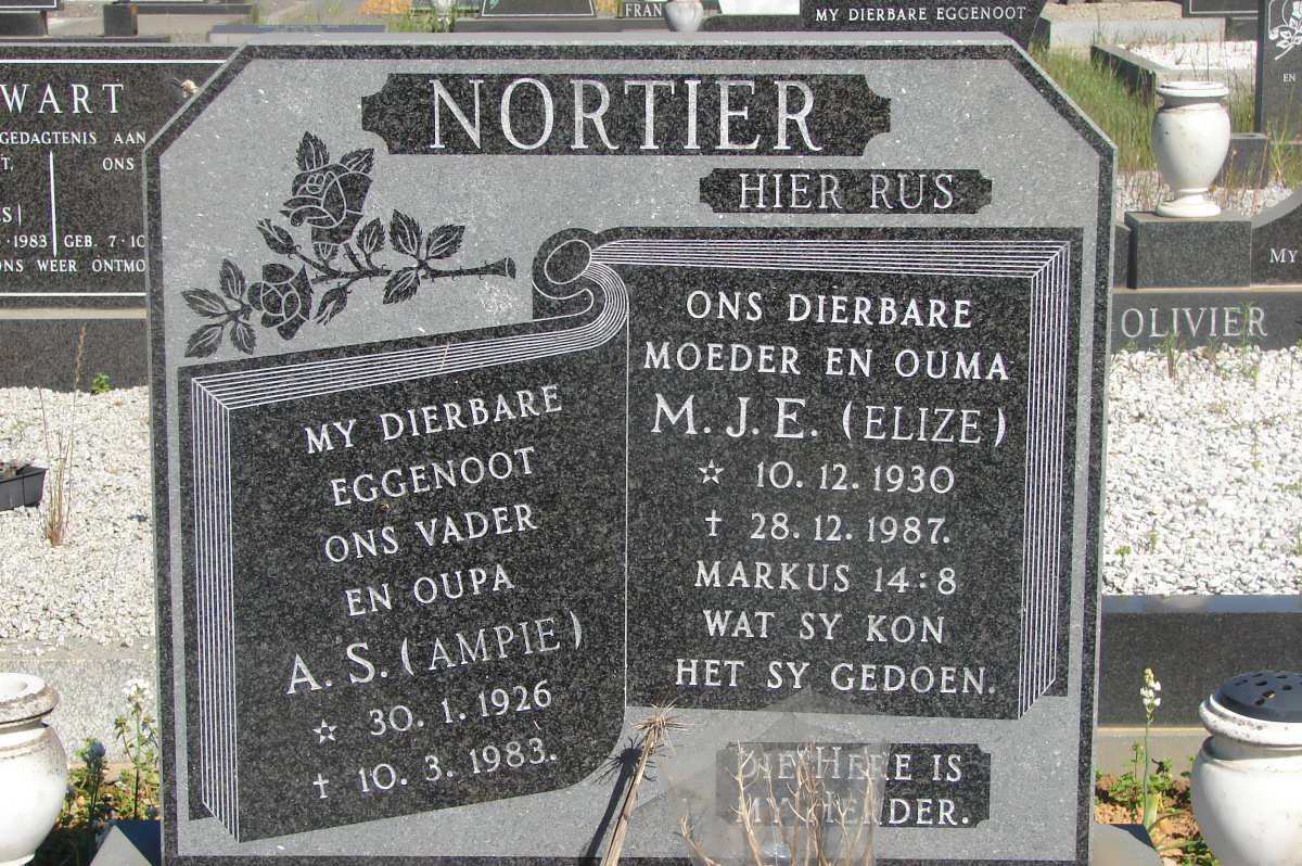 NORTIER A.S. 1926-1983 &amp; M.J.E. 1930-1987