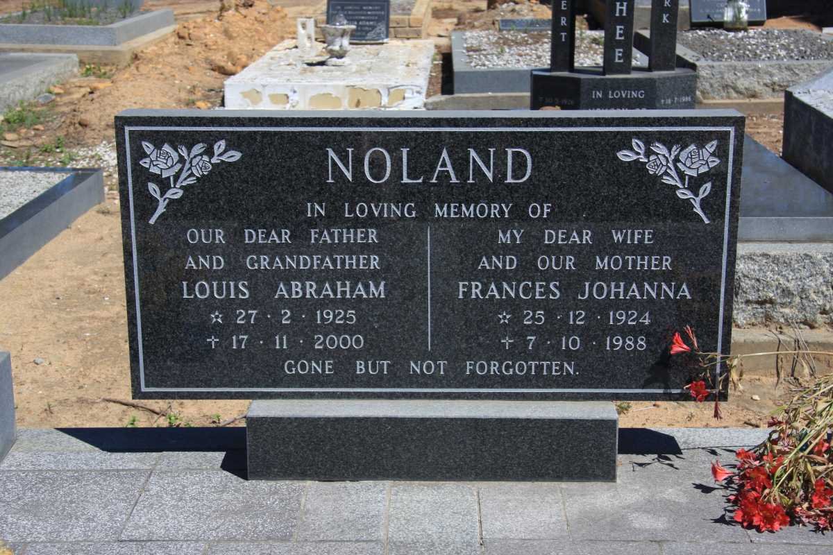 NOLAND Louis Abraham 1925-2000 &amp; Frances Johanna 1924-1988