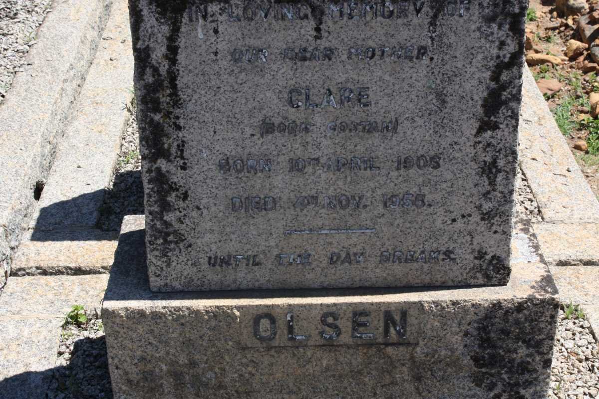OLSEN Clare nee COSTAN 1908-1956