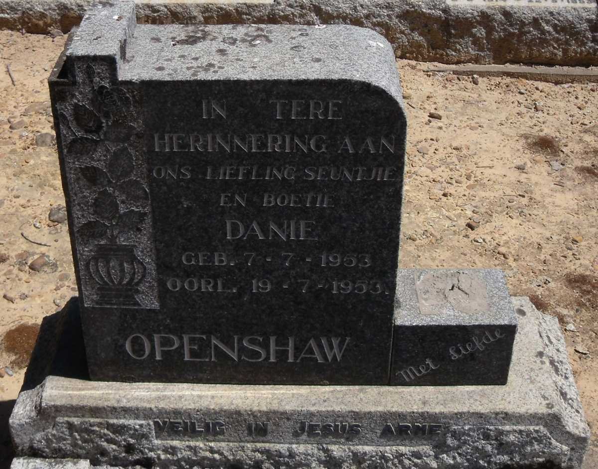 OPENSHAW Danie 1953-1953