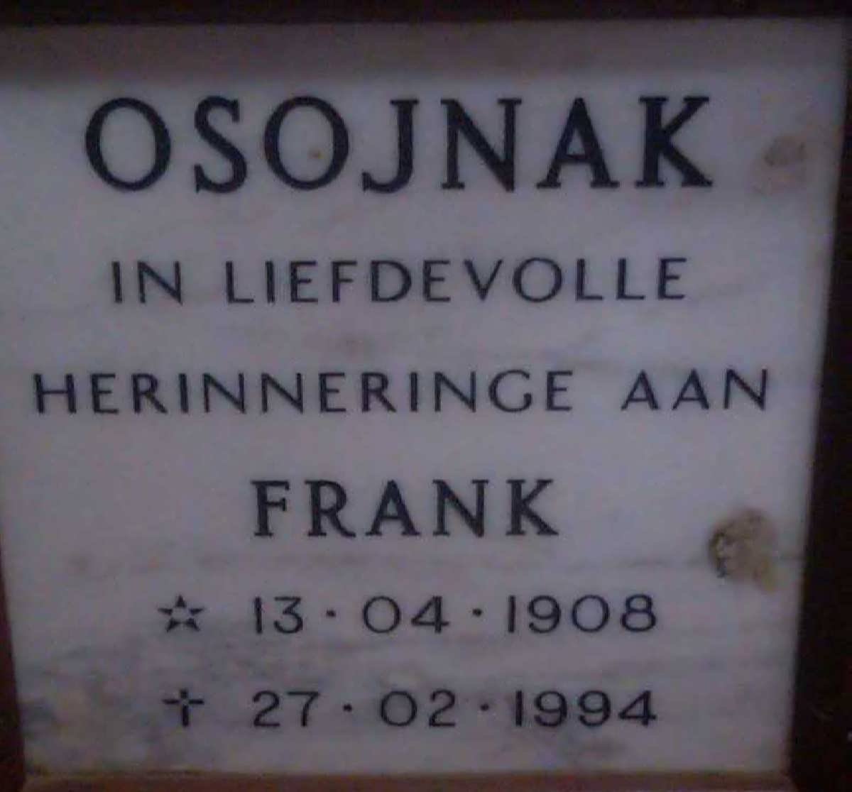 OSOJNAK Frank 1908-1994
