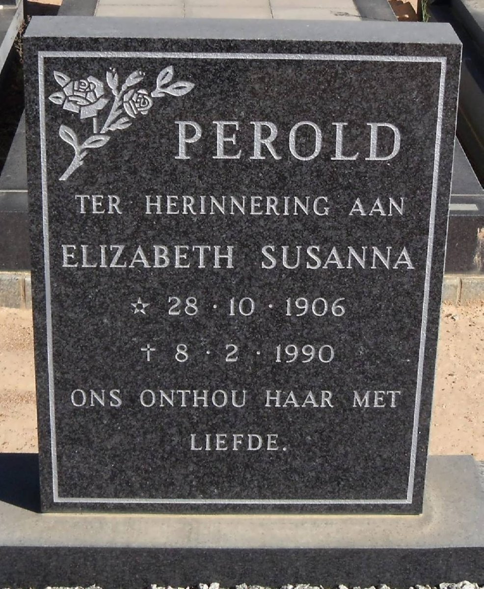 PEROLD Elizabeth Susanna 1906-1990