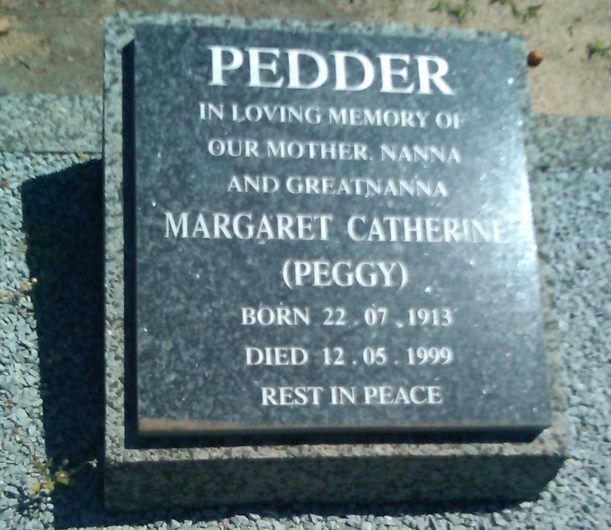 PEDDER Margaret Catherine 1913-1999