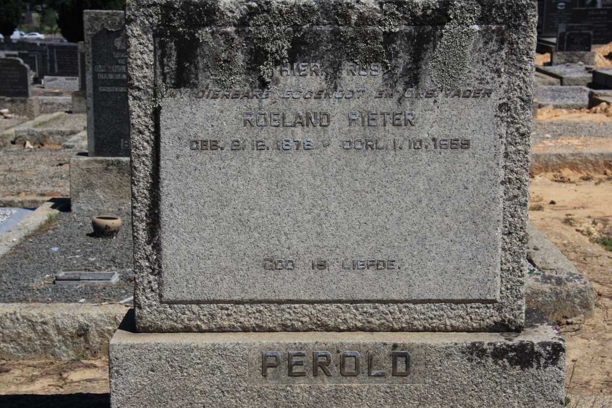 PEROLD Roeland Pieter 1878-1959